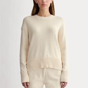 Everlane Women's Boxy Cream Crew Neck Sweater